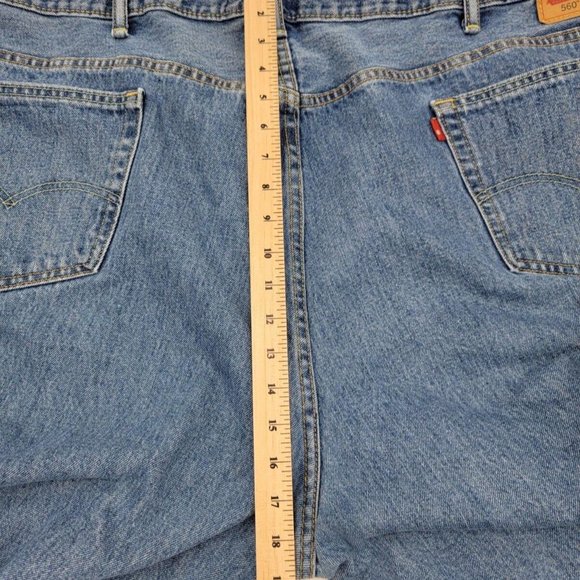 Levi's 560 Men's Comfort Fit Denim Blue Jeans 54x30 (25 high rise short Relaxed - Picture 9 of 11